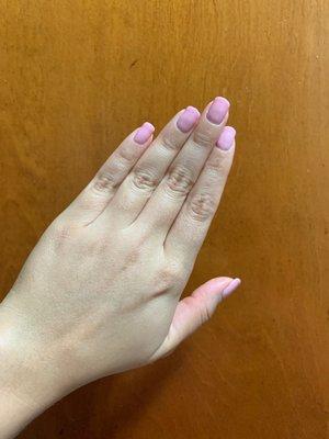 Pink gel manicure