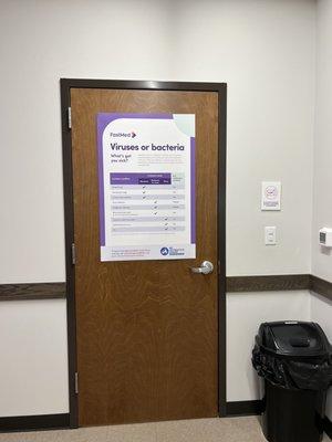 Back of exam room door