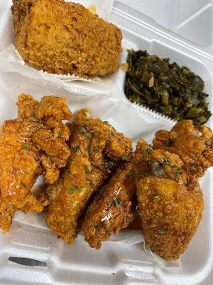 Wings and greens