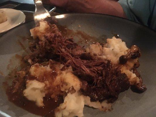 Hubby's braised short rib, delicious with awesome gravy & whipped potatoes!