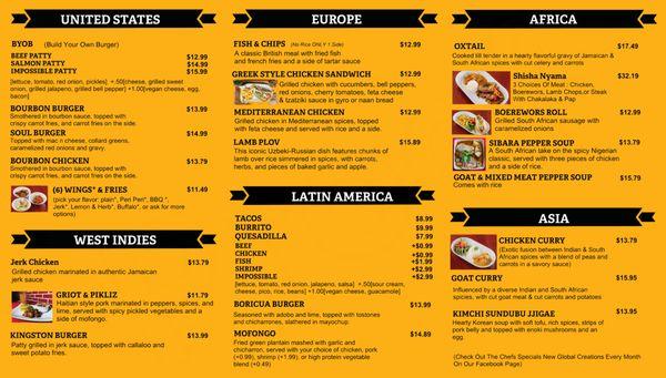 Our new menu