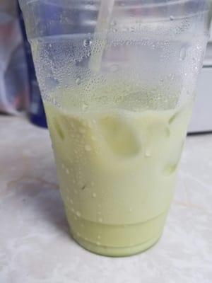 Iced green tea latte