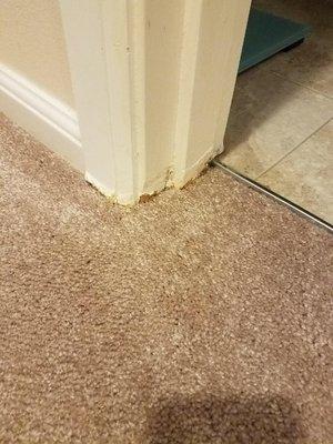 Damage done by carpet installer