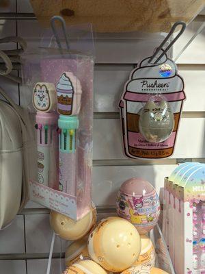 Pusheen pens and lip balm