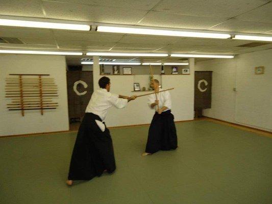 Bokken practice.