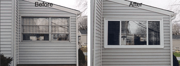 Old Aluminium framed windows replaced with new composite windows in Chicago IL