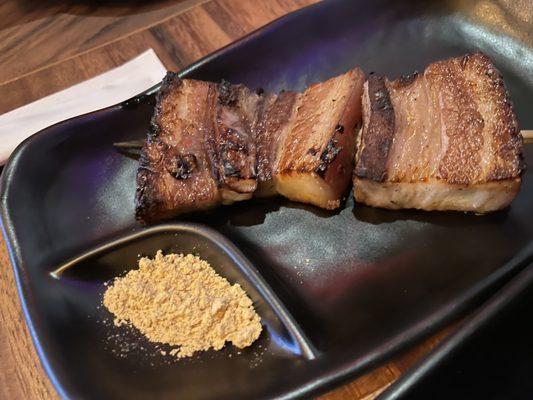 Wine pork belly with kinako.