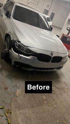 2016 BMW 340i front end collision before our repairs