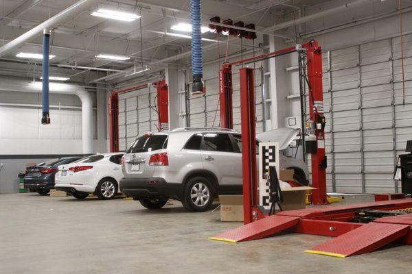 Our 20,000 sq.ft. service facility is drive-in so you'll never be exposed to the elements when you bring in your car for service.