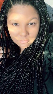 Butt length small knotless box braids