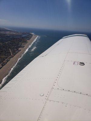 Flying over the ocean California