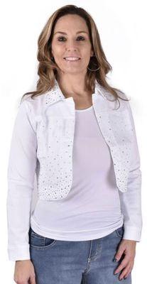 Ethyl White bling  crop white jacket