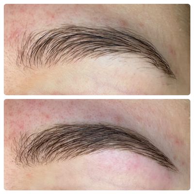 Before& after. Natural brow clean up.