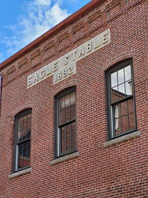 Old engraved signs on building