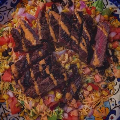 Seriously delicious steak salad.