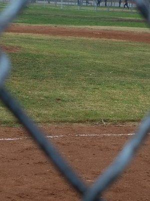 That is second base some where under the pile of mud.