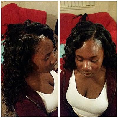 Sew in weave with minimum leave out