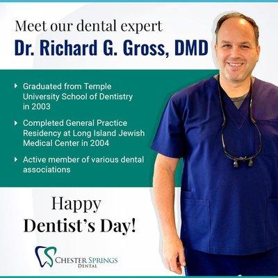 On Dentist's Day, we want to express our heartfelt appreciation to Dr. Gross, our wonderful dentist.