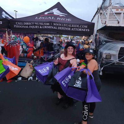 Spreading the word about motorcycle awareness and safety at Hellkat's Trunk or Treat 2022