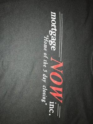 T shirt with grey and red lettering