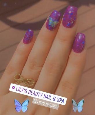 Butterfly sns nails