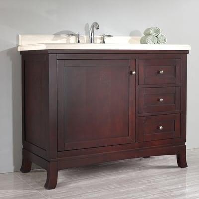 Angela 36-in x 21-in Tobacco Undermount Single Sink Bathroom Vanity with Natural Marble Top
