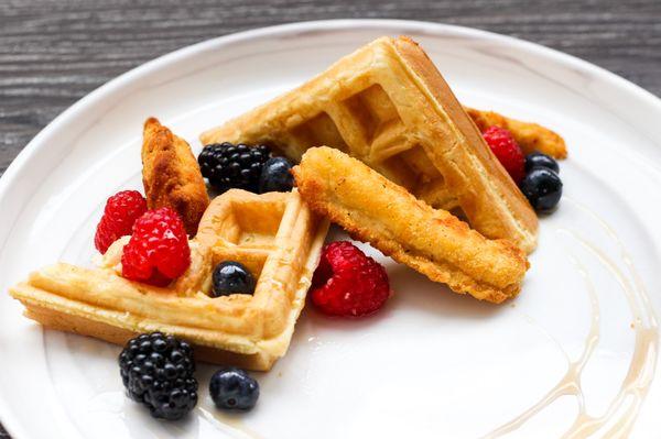 Chicken and Waffles from our Waffle Bar menu