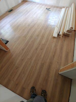 Engineered wood flooring complete