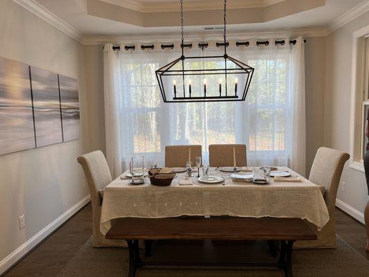 Dining room curtains.