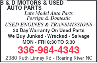 B & D Motors & Used Auto Parts