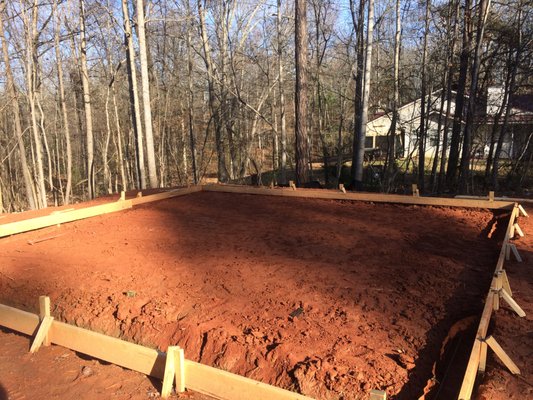 forming up a slab for a 24' x 24' metal building