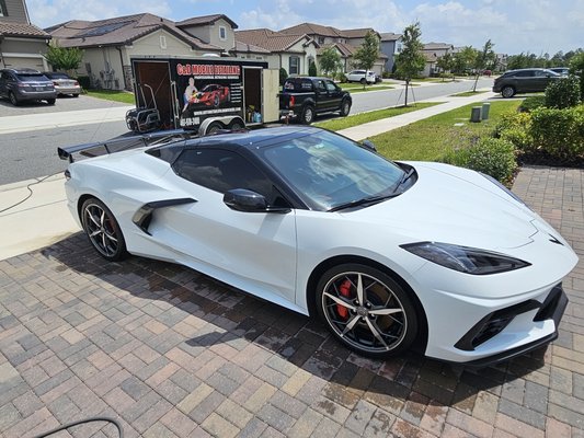 Did a excellent job on this Corvette? We put a full protection of wax on it for the customer to protect the vehicle.