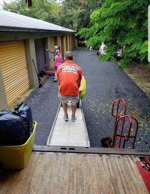 Loading up from a storage unit