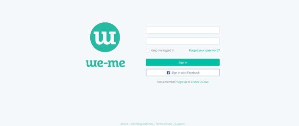 Login page