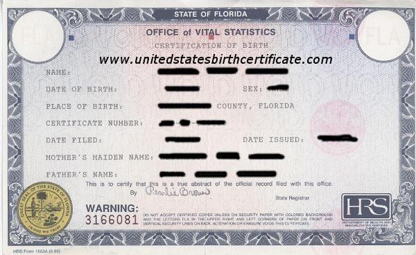 Order Your US Birth Certificate From Florida.