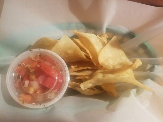 Complimentary chips and salsa