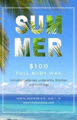 Summer Waxing Sale! During the month of August only!