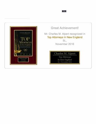 (2016) VOTED AMONG THE TOP ATTORNEY'S IN NEW ENGLAND!