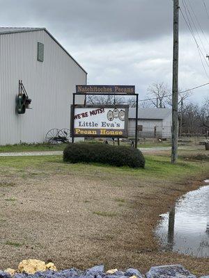 The sign out front