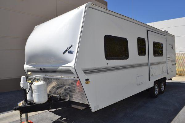 Travel trailers with Nose Cone pull straight and are less affected by passing vehicles. Enjoy your vacation more with Nose Cone behind you.