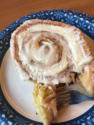 Giant cinnamon roll at the Weaver Inn.  So delicious!