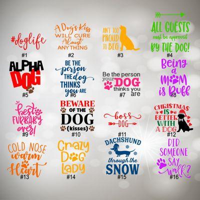 DOG QUOTE VINYL DECALS