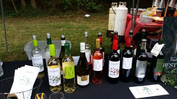 One of the wine table set up.