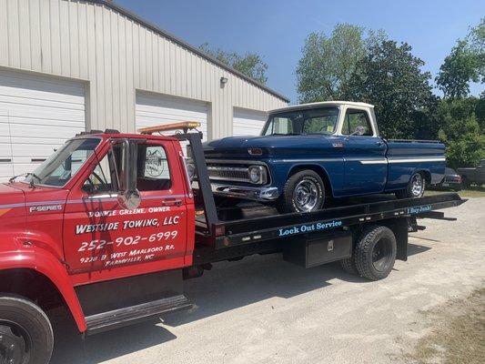 Beautiful 1964 C10 leaving the tuner.