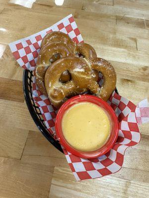 Soft and lightly salted pretzels are the best with a warm cup of beer cheese sauce!