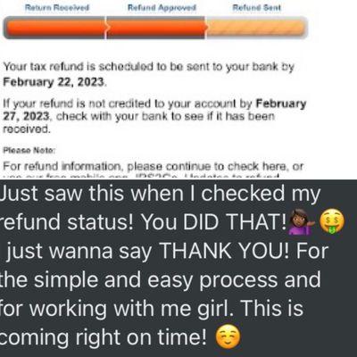 Client Review Tax Refund