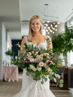 Beautiful Bride and her bouquet