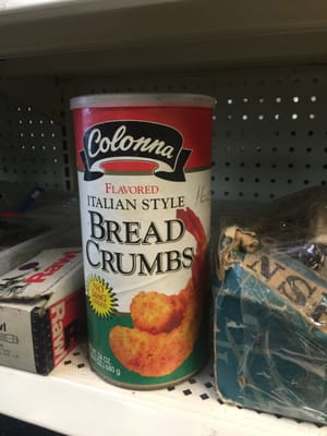 Don't worry, this isn't a can of bread crumbs. It's an old bread crumb container full of rusty nails.