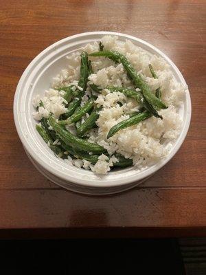 Stir Fried String Beans and rice a la cart