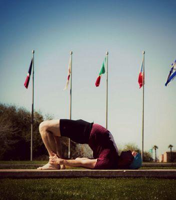 Chatush Padasana. Great back bend that will ease you of your pain.